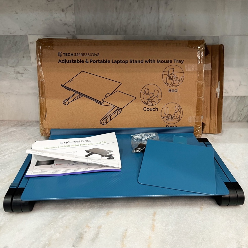 Portable/ Foldable/Adjustable Work Station Desk with Mouse Pad - Picture 3 of 12